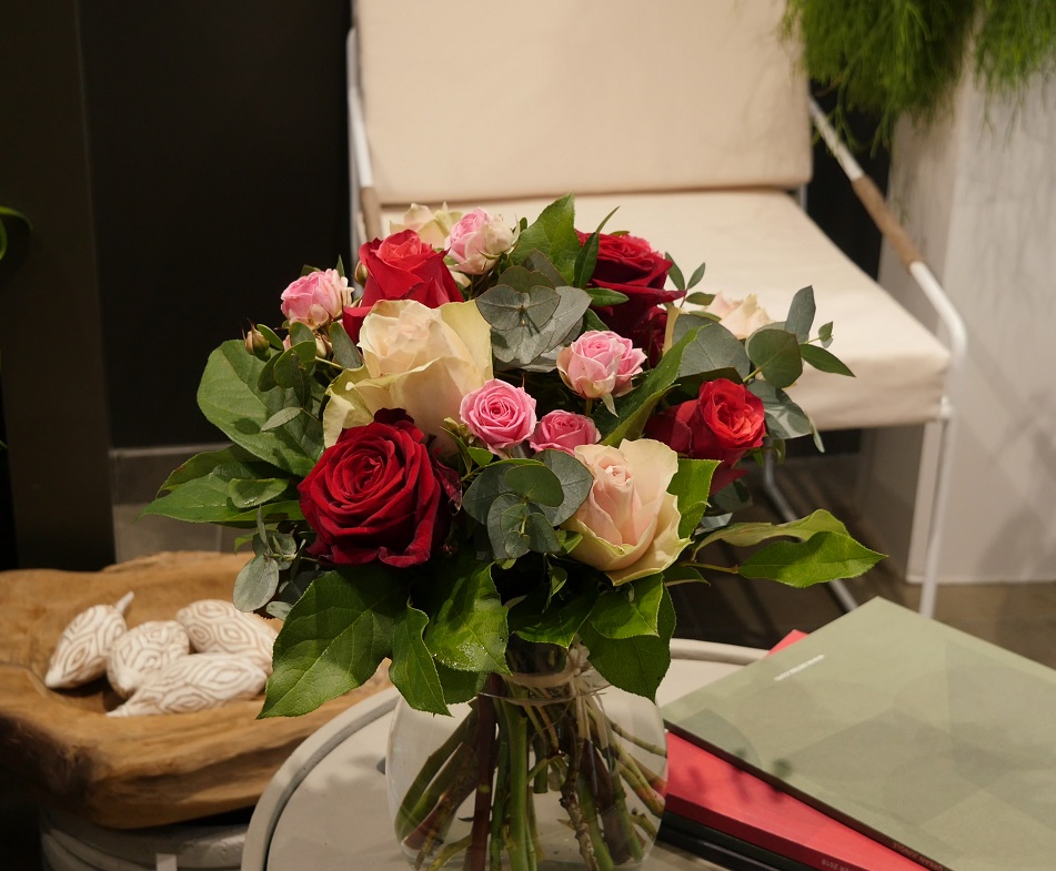 Bouquet multicolore de roses bouquet fleurs